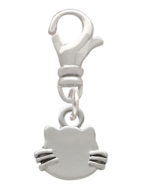 Mini Cat Face with Whiskers Clip On Charm
