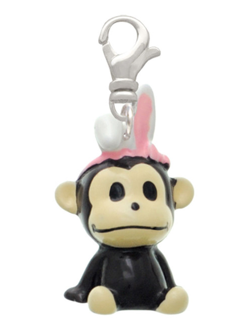Resin Monkey with Bunny Ears Clip On Charm