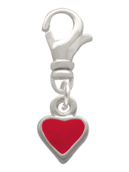 Mini 2-D Red Heart Clip On Charm