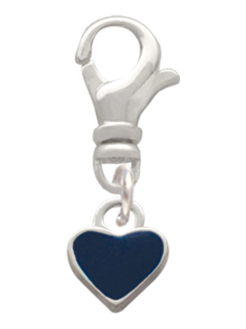 Mini Two Sided Blue Heart Clip On Charm
