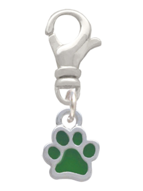 Mini Translucent Green Paw Clip On Charm
