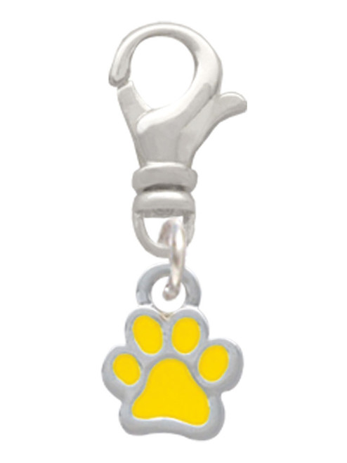 Mini Translucent Yellow Paw Clip On Charm
