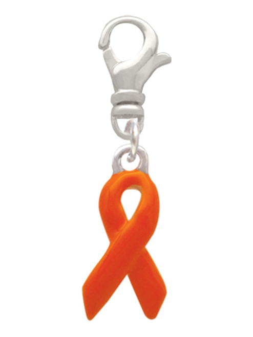 Orange Ribbon Clip On Charm