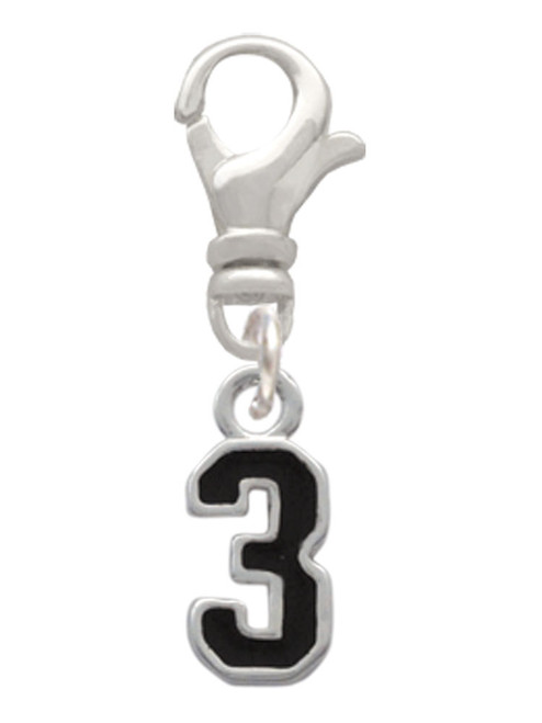 Black Number - 3 Clip On Charm