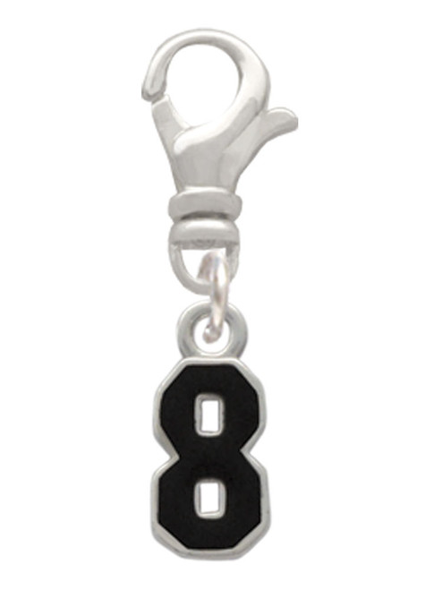 Black Number - 8 Clip On Charm
