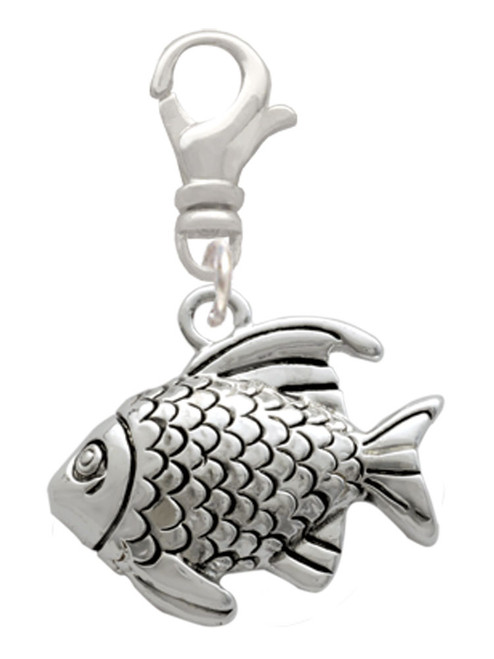 Antiqued Fish Clip On Charm