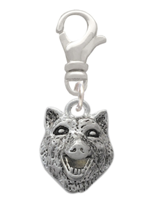 Wolf Head Clip On Charm