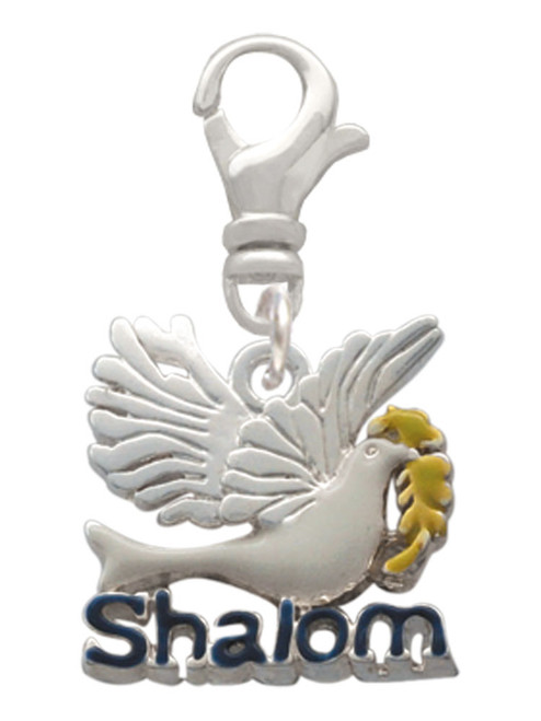 Shalom with Dove Clip On Charm