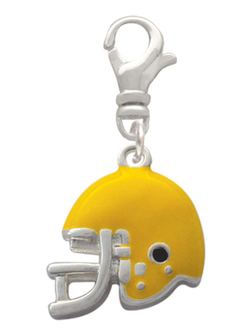 Small Yellow Football Helmet Clip On Charm