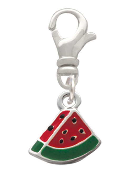 Mini Enamel Watermelon Slice Clip On Charm