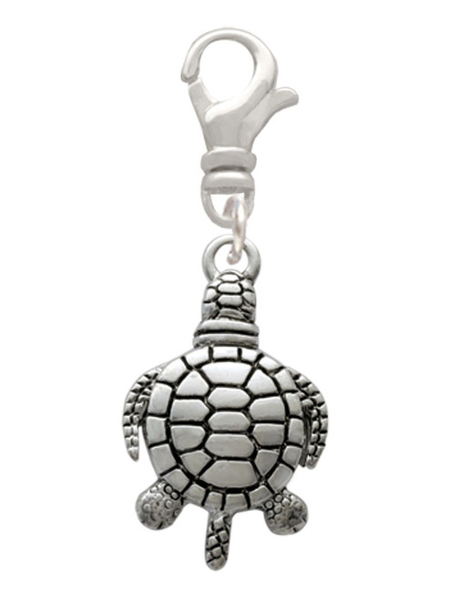 Antiqued Sea Turtle Clip On Charm