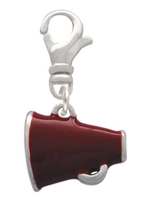 Small Maroon Megaphone Clip On Charm