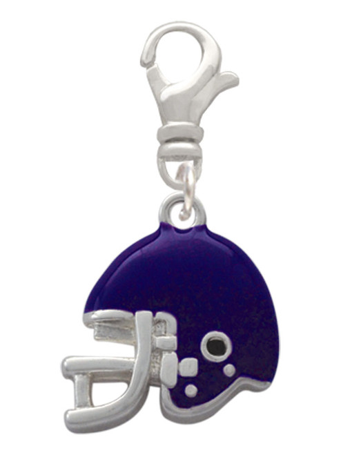 Small Purple Football Helmet Clip On Charm