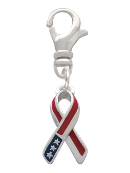 Patriotic Ribbon Clip On Charm