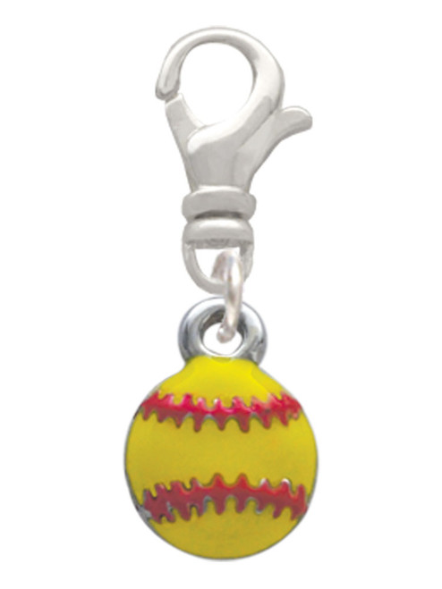Mini Softball - Two Sided - Clip On Charm