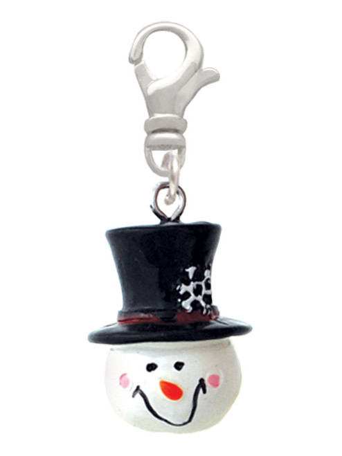 Resin Snowman Head with Top Hat Clip On Charm