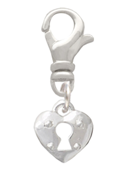 Mini Heart Lock Clip On Charm