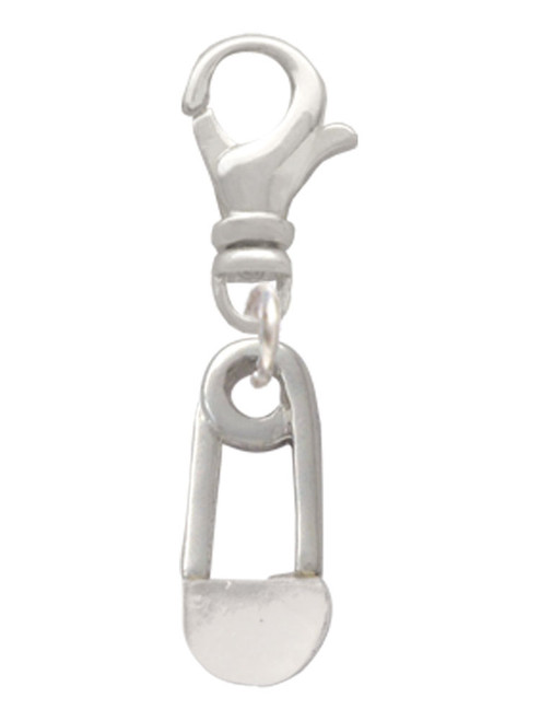 2-Sided Clear Frosted Baby Safety Pin Clip On Charm
