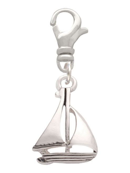 Antiqued Sailboat Clip On Charm