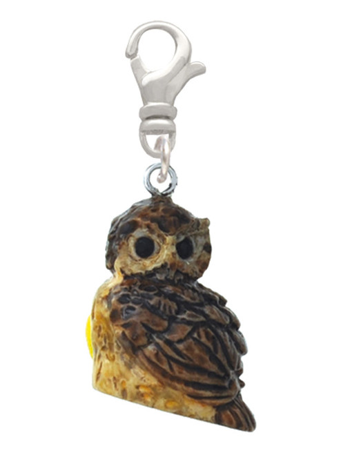 Resin Sitting Owl Clip On Charm