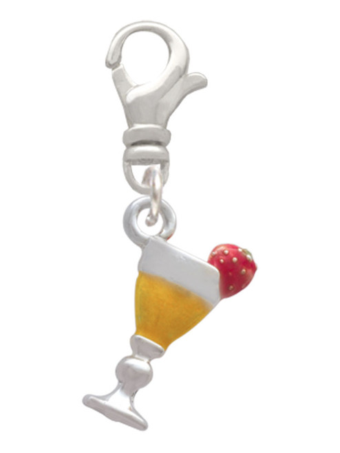 3-D Yellow Tropical Drink Clip On Charm