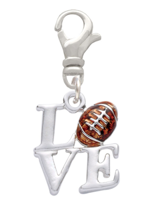 Love with Football Clip On Charm