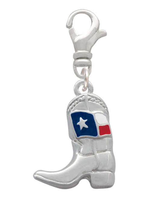 Cowboy Boot with Texas Flag Clip On Charm