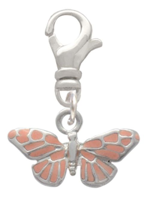 Small Pink Butterfly Clip On Charm