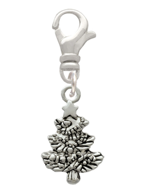 Antiqued Christmas Tree Clip On Charm