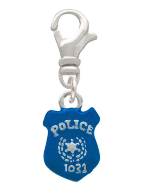 Blue Policeman's Badge Clip On Charm