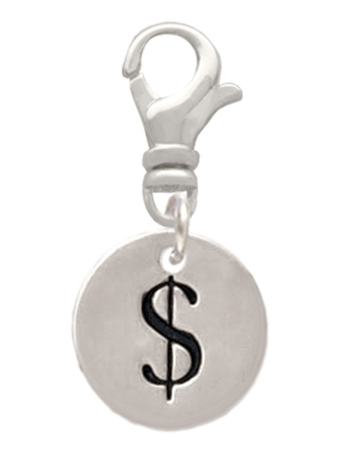 Disc 1/2'' - Symbol - Dollar Sign - $ - Clip On Charm
