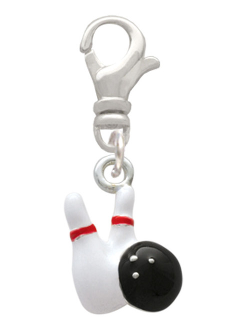 Bowling Pins with Bowling Ball Clip On Charm