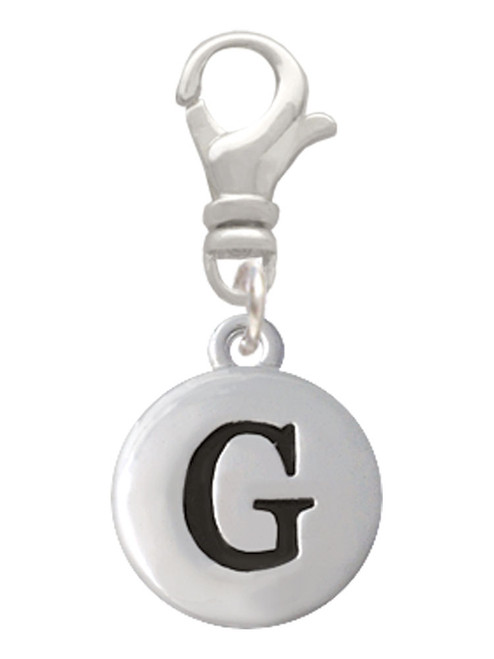 Capital Letter - G - Pebble Disc - Clip On Charm