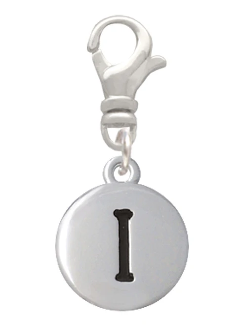 Capital Letter - I - Pebble Disc - Clip On Charm