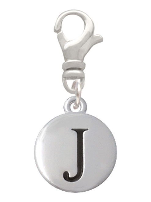Capital Letter - J - Pebble Disc - Clip On Charm