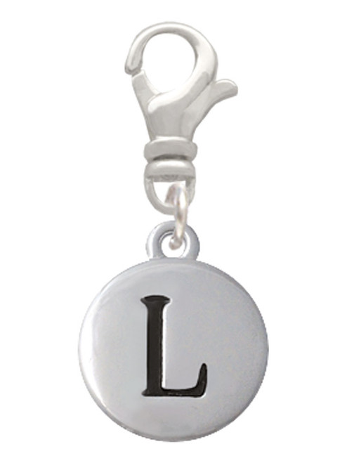 Capital Letter - L - Pebble Disc - Clip On Charm