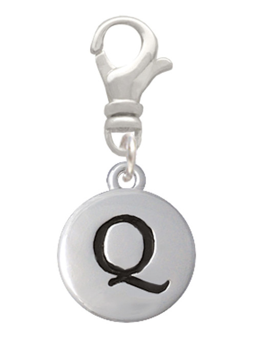 Capital Letter - Q - Pebble Disc - Clip On Charm