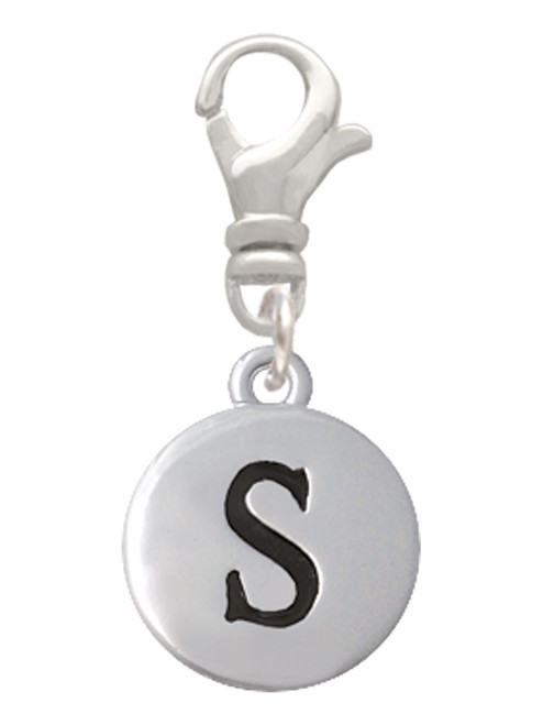Capital Letter - S - Pebble Disc - Clip On Charm