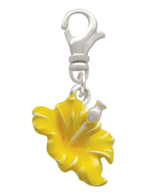 Yellow Hibiscus Flower Clip On Charm