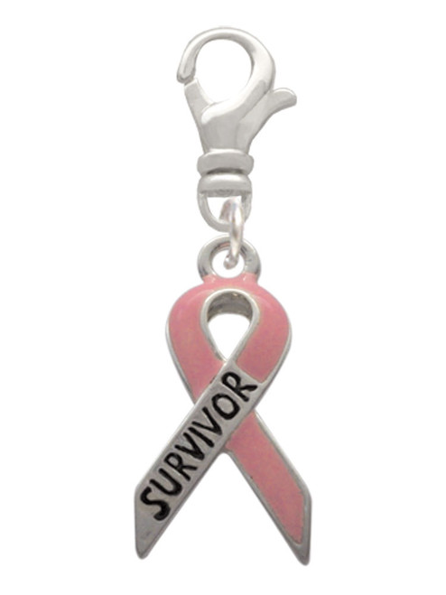 Pink Ribbon ''Survivor'' Clip On Charm