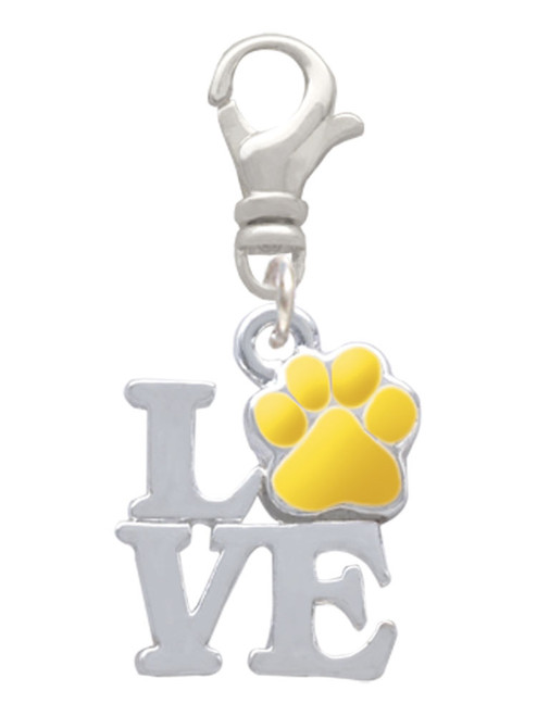 Love with Yellow Paw Clip On Charm