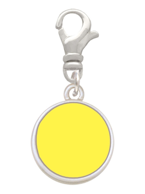 Small Yellow Enamel Disc Clip On Charm