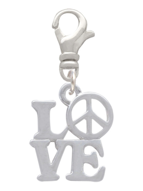 Love with Peace Sign Clip On Charm