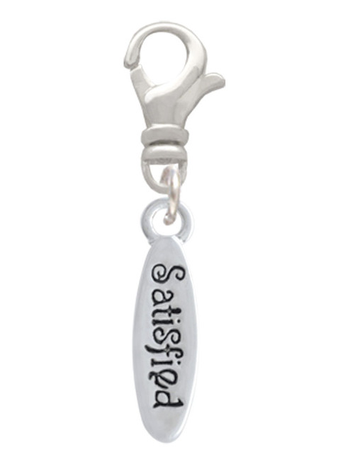 Satisfied Oval Clip On Charm
