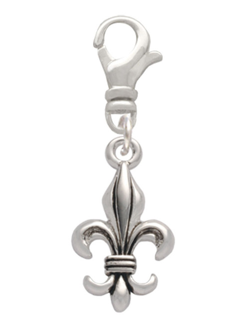 Medium Antiqued Fleur di Lis Clip On Charm