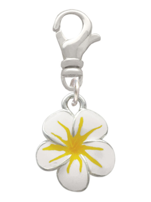 White and Yellow Flower Clip On Charm