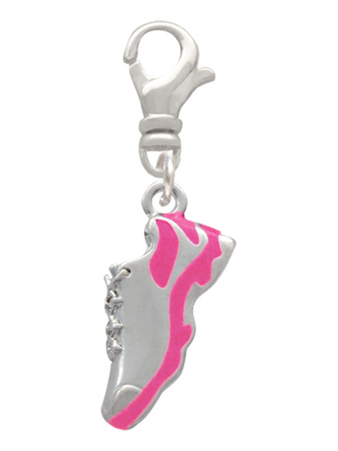 Hot Pink Running Shoe Clip On Charm