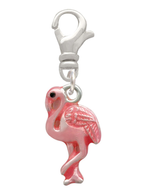 Hot Pink Flamingo Clip On Charm