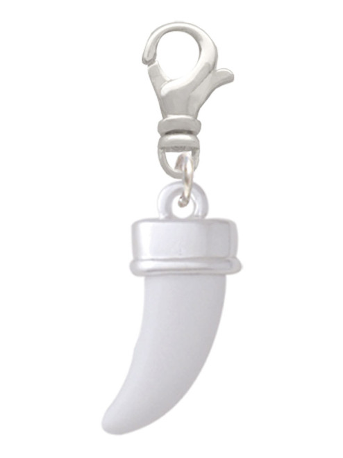 White Sabre Tooth Clip On Charm