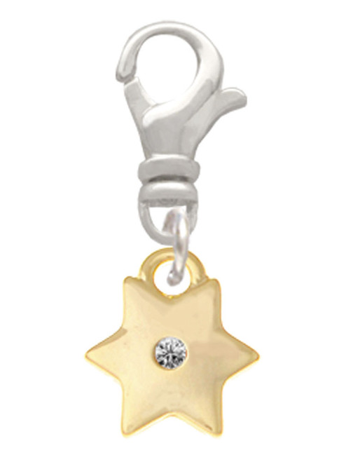 Gold Tone Hexagram Star Clip On Charm